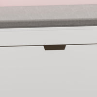 Panca Vestnes con Scaffale e 2 Cassetti per Cameretta - Rosa/Bianco [en.casa]