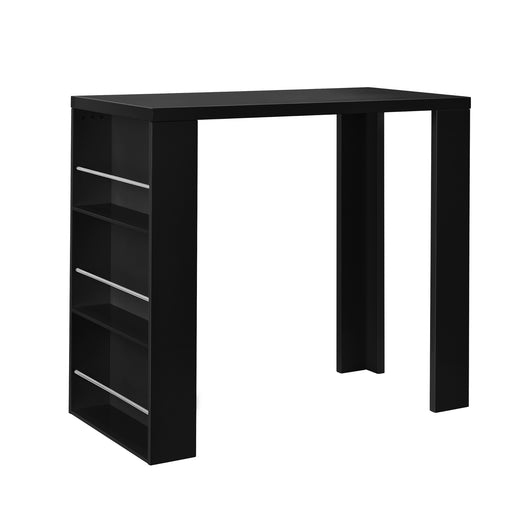 Tavolo da Bar Bonn Bancone con 3 Scomparti Aperti 117 x 57 x 107 cm - Nero [en.casa]
