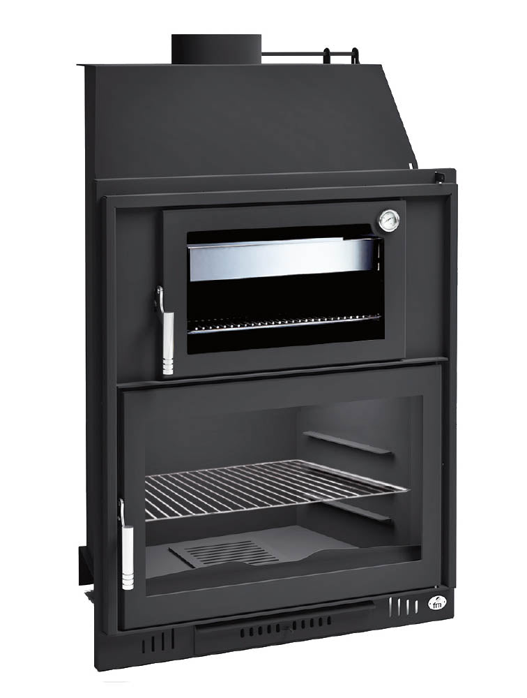 Barbecue BBQ Focolare a legna 80 cm - Forno in acciaio inox. - Vassoio da 50 cm.