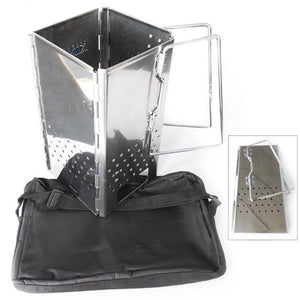 Barbecue BBQ accenditore carbonella acciaio inox pesante RIPIEGABILE ciminiera starter