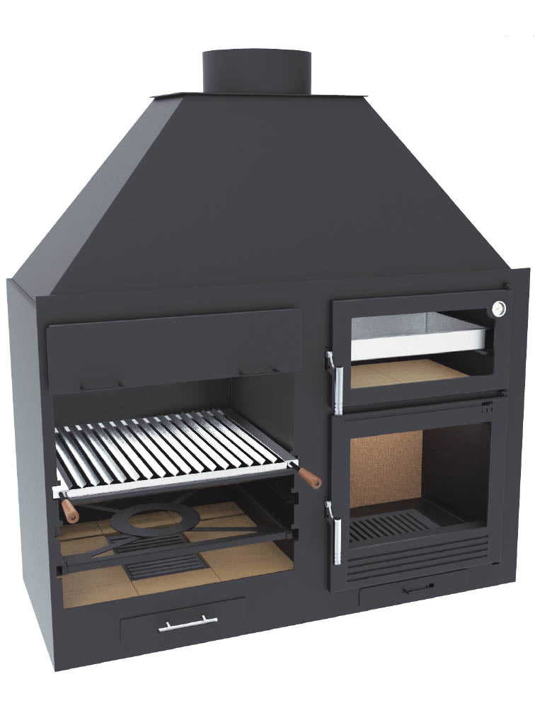 Barbecue BBQ da 60 cm e Forno con piastra da 45 cm