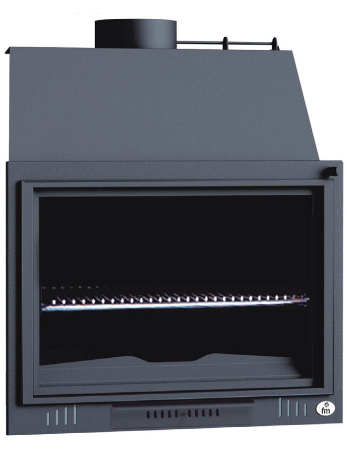 Barbecue BBQ focolare aperto senza porta a legna 70 cm - Portacenere estraibile