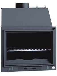 Barbecue BBQ focolare aperto senza porta a legna 80 cm - Portacenere estraibile