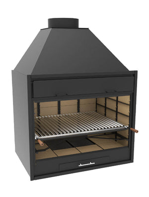 Barbecue BBQGRANDE FORMATO  a carbonella e legna 90 cm