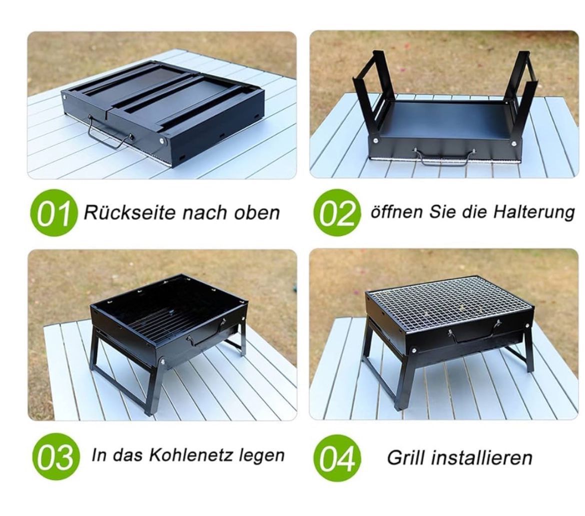 Barbecue Carbone Carbonella Grill Portatile Pieghevole Picnic Campeggio