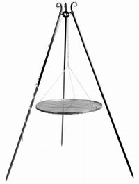 Barbecue Treppiede da 180 cm con griglia in acciaio naturale da 60 cm