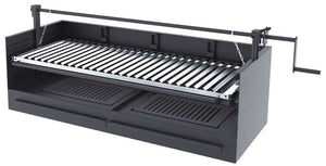 Barbecue a carbone e legna Griglia in acciaio inox da 60 cm - Con sollevatore - Libera installazione / Incasso