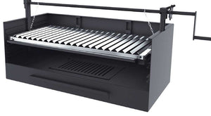 Barbecue a carbonella e legna Griglia in acciaio inox da 80 cm - Con sollevatore - Libera installazione / Incasso