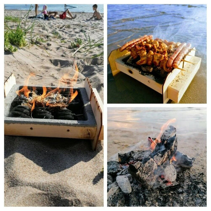 Barbecue a carbonella portatile ecologico monouso BBQ usa e getta + carbone