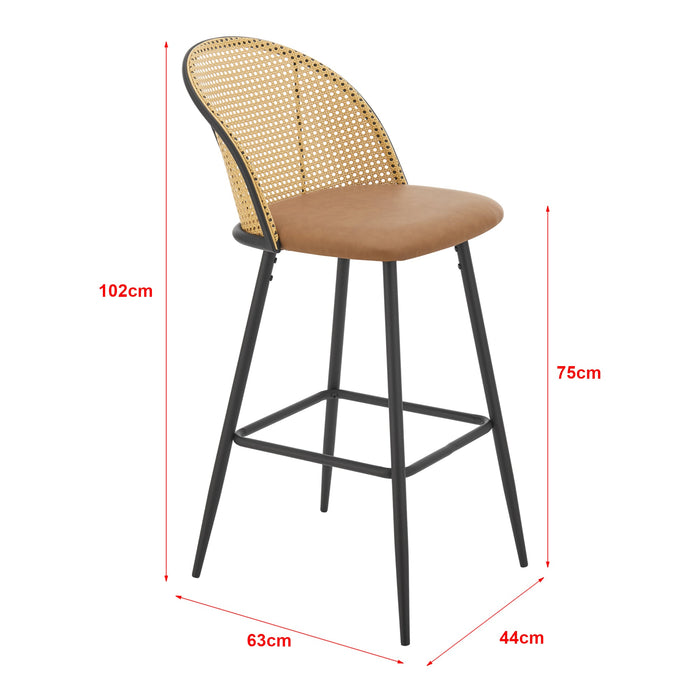 Set di 2 sgabelli da bar 102 x 44 x 63 cm marrone 03_0008731