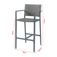 Set di 2 Sgabelli da Bar per Esterno Avise - Antracite / Grigio Scuro casa.pro