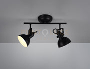 Barra 2 faretti metallo GINA R80152032 36,5 cm nero