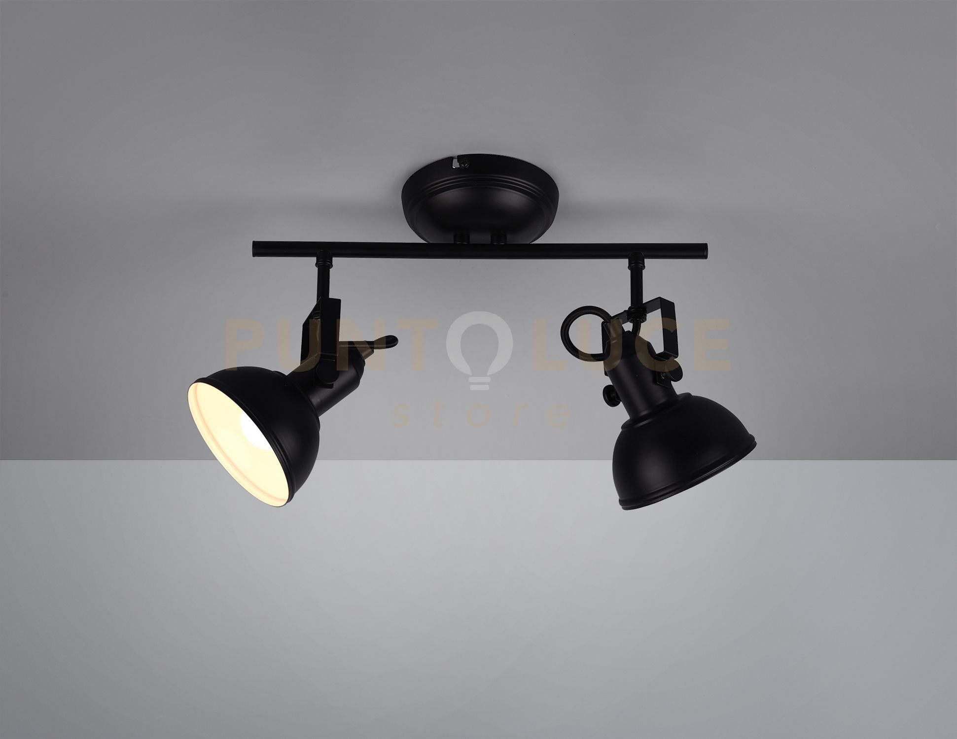 Barra 2 faretti metallo GINA R80152032 36,5 cm nero