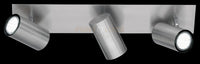 MARLEY BARRA 3 SPOTS CILINDRI COLORE  NICHEL OPACO CM48 3 LUCI ATTACCO GU10