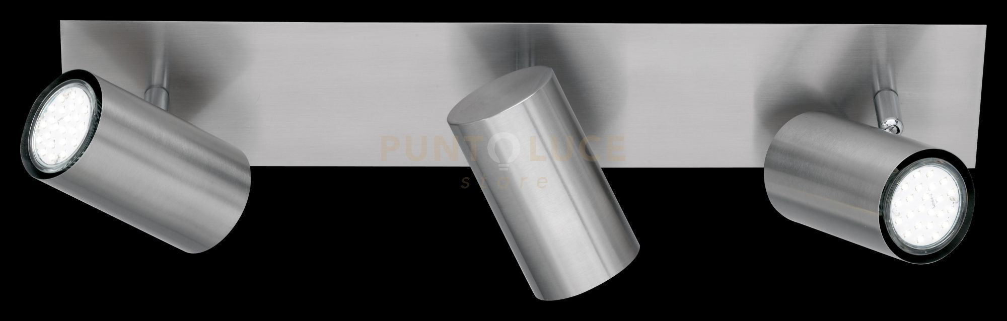 MARLEY BARRA 3 SPOTS CILINDRI COLORE  NICHEL OPACO CM48 3 LUCI ATTACCO GU10