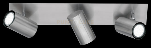 MARLEY BARRA 3 SPOTS CILINDRI COLORE  NICHEL OPACO CM48 3 LUCI ATTACCO GU10