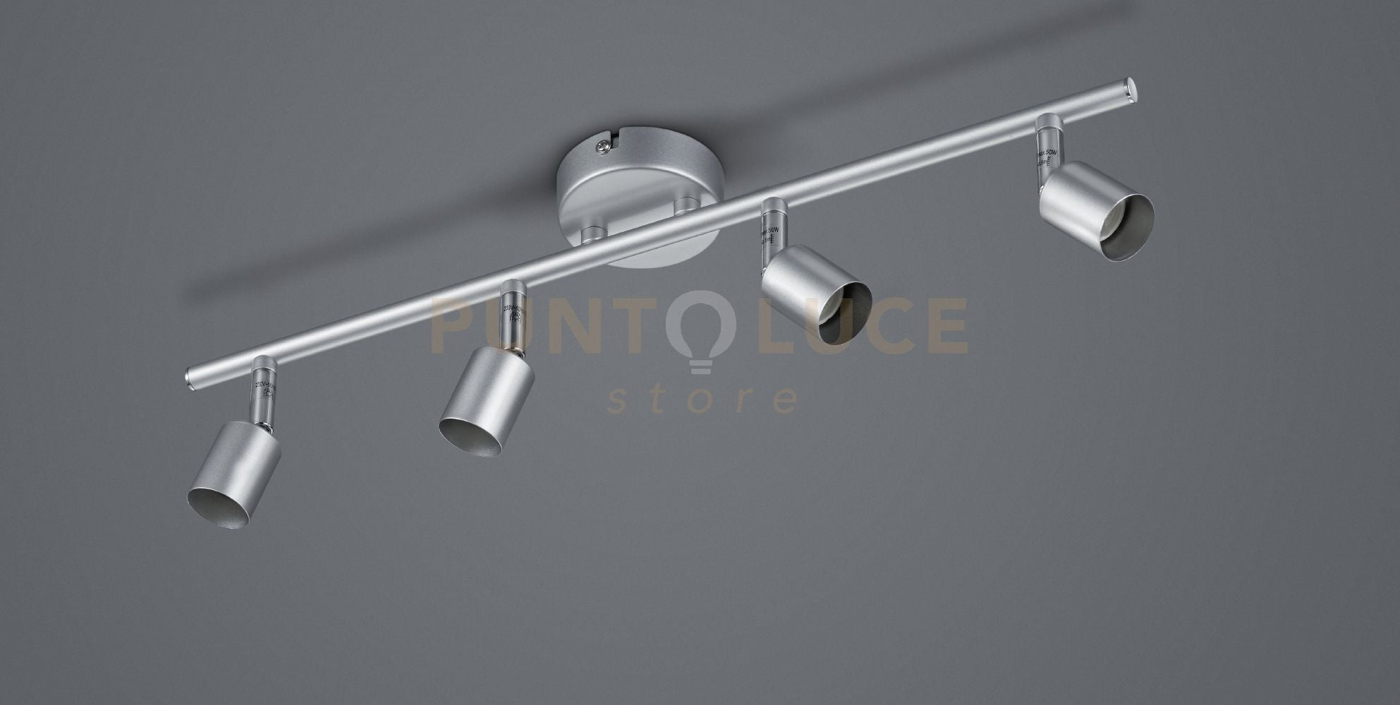 PARIS SENZA LAMPADINA BARRA 4 LUCI ALLUMINIO ATTACCO GU10 L. 50CM