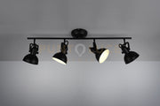 Barra 4 faretti metallo GINA R80154032 79,5cm nero