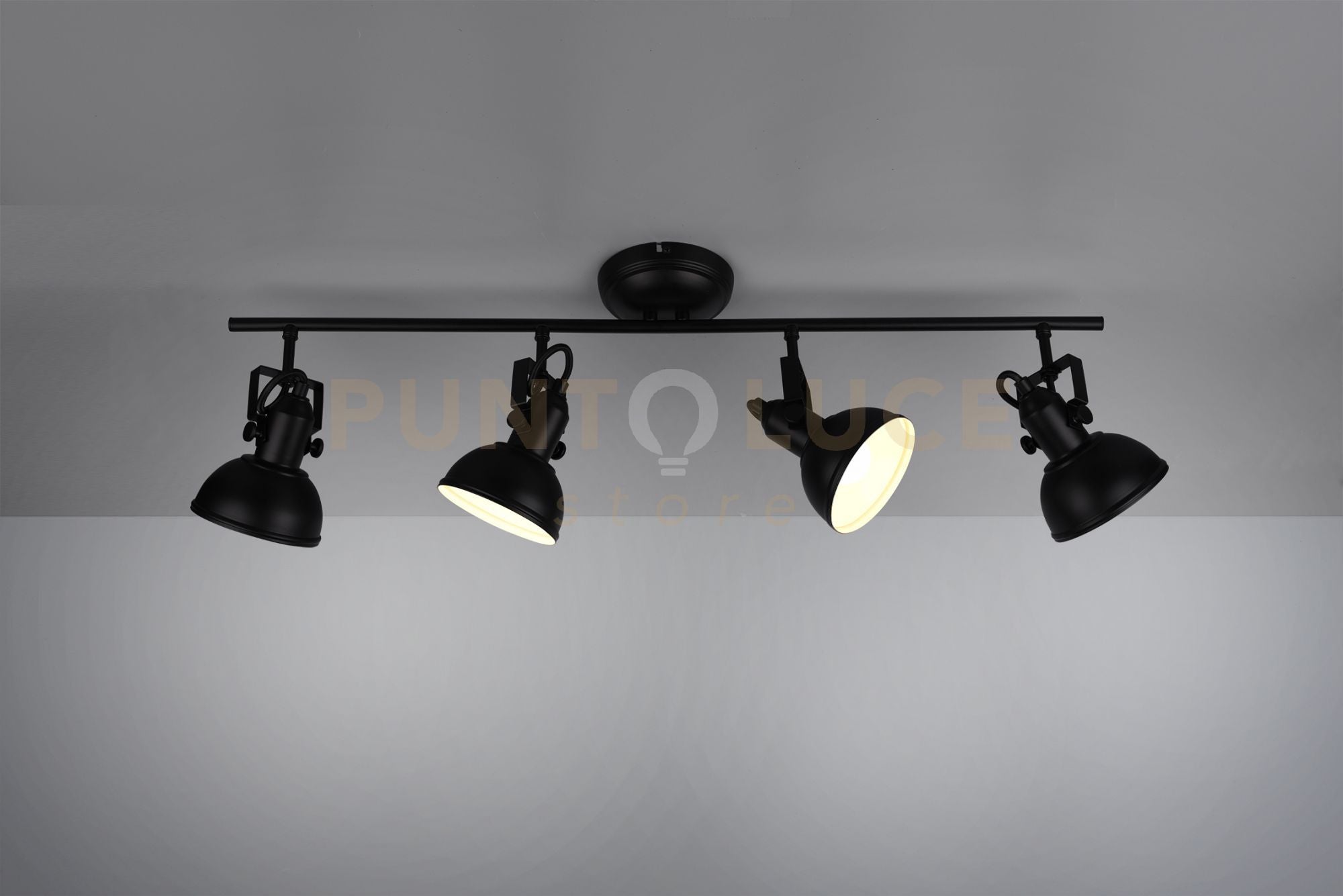 Barra 4 faretti metallo GINA R80154032 79,5cm nero