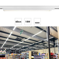 Barra LED faretto track binario trifase 18W alluminio nero bianco luce lineare negozio deposito ufficio studio 60cm BIANCO 4000K