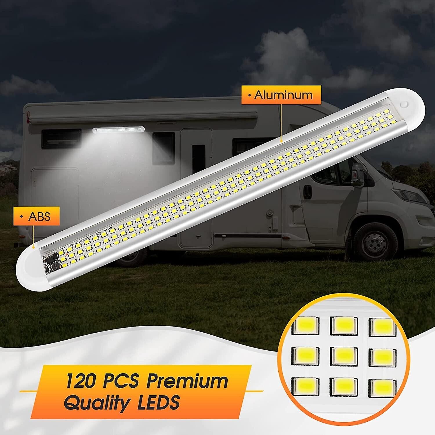 Barra Led sottopensile 12v lampada casa auto con interruttore 30CM 120 LED 15266