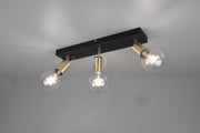 Barra VANNES 3 spots orientabili ottone satinato e nero R80183008