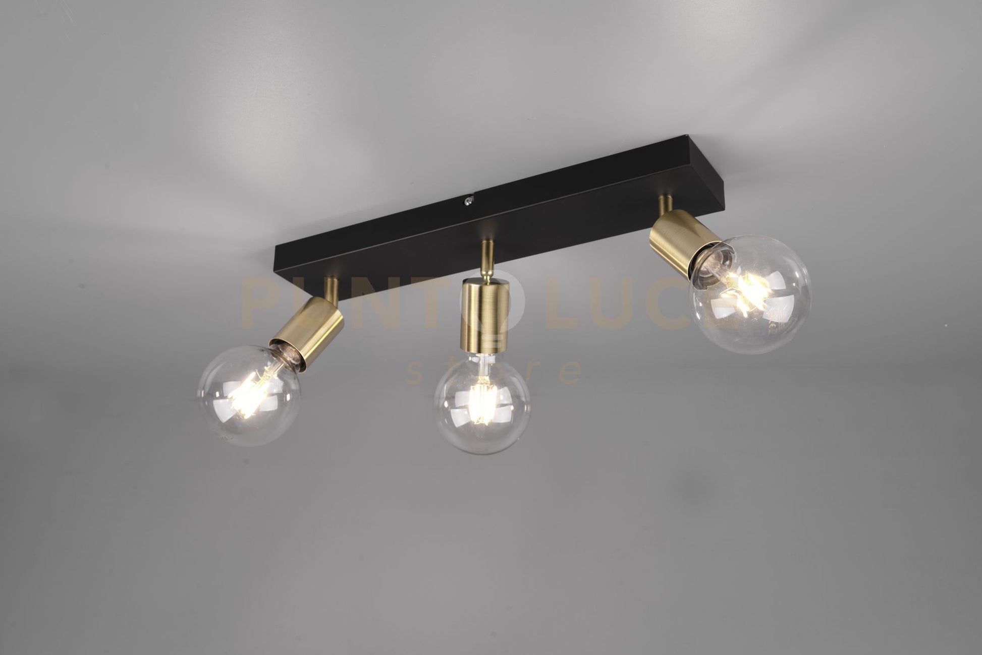 Barra VANNES 3 spots orientabili ottone satinato e nero R80183008