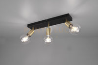 Barra VANNES 3 spots orientabili ottone satinato e nero R80183008