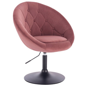 Poltroncina chaise longue con braccioli in velluto rosa 19_0000338