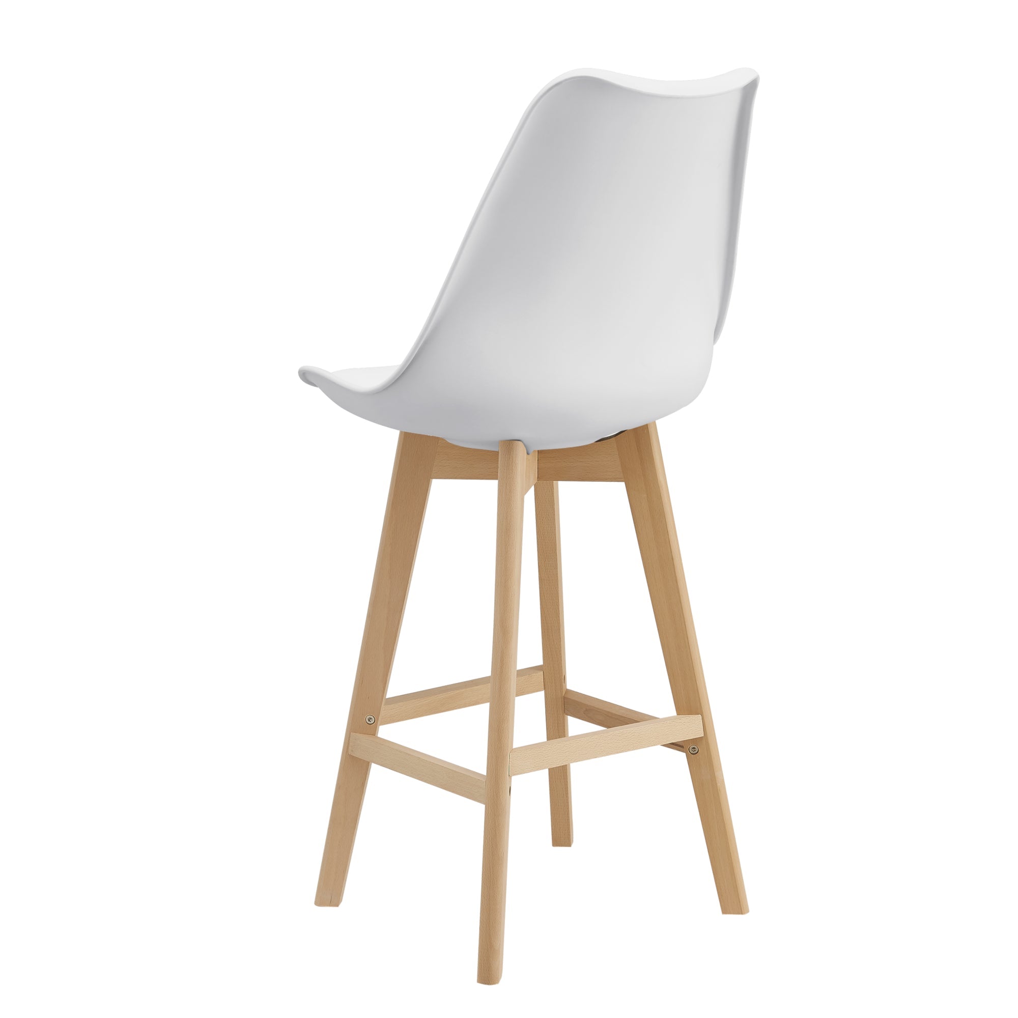 Set di 4 sgabelli da bar in plastica sintetica faggio 105 x 48 x 58 cm bianco 03_0008716