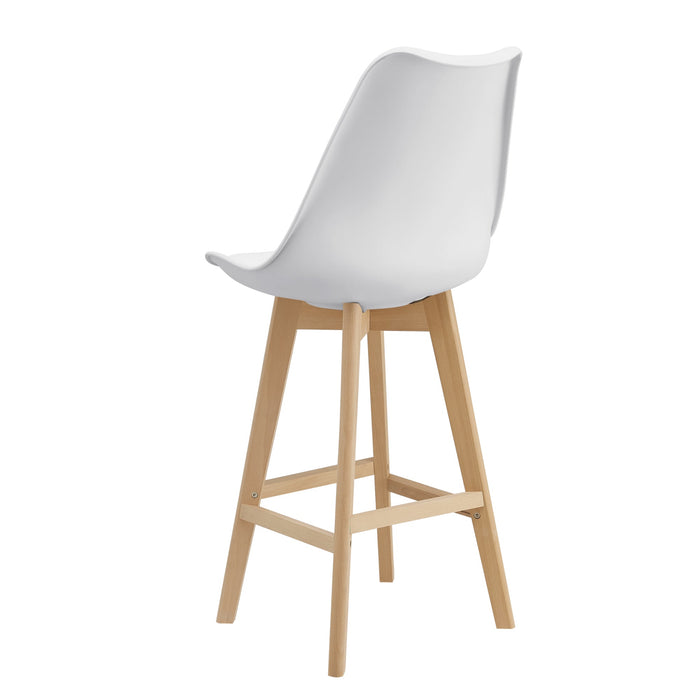 Set di 4 sgabelli da bar in plastica sintetica faggio 105 x 48 x 58 cm bianco 03_0008716