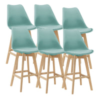 Set di 6 sgabelli da bar in plastica sintetica faggio 105x48x58 cm menta 03_0008727
