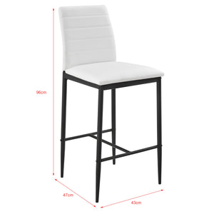 Set di 2 sgabelli sedia da bar con gambe in acciaio e altezza 66 cm bianco nero 03_0005786/2