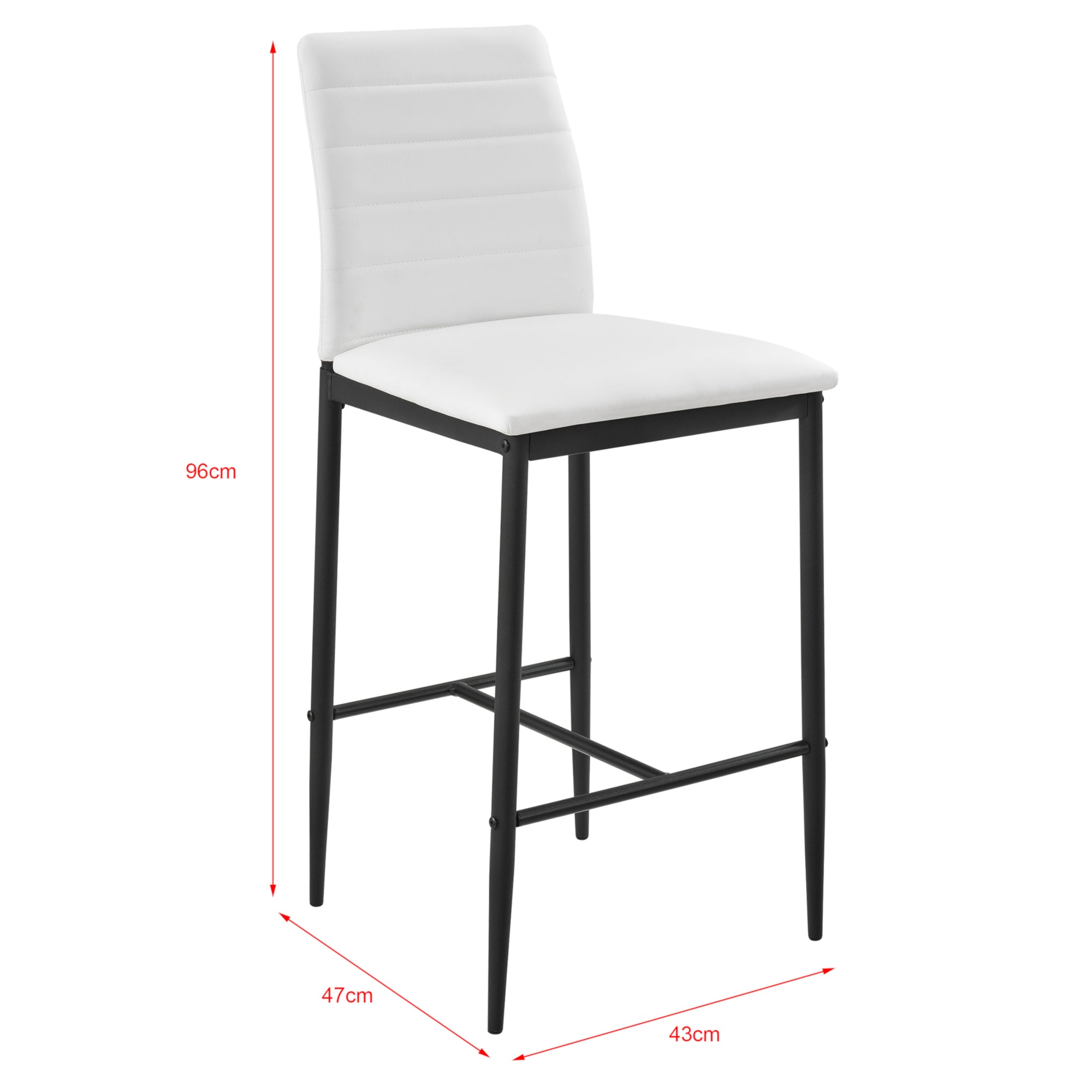 Set Lidköping di 2 Sgabelli da Bar con Schienale - Bianco [en.casa]