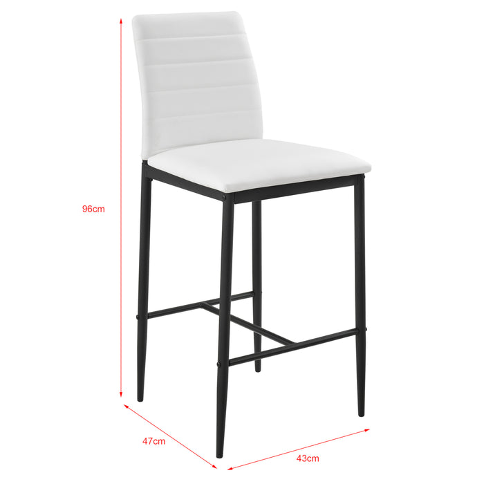 Set Lidköping di 2 Sgabelli da Bar con Schienale - Bianco [en.casa]