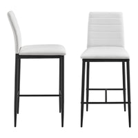 Set di 2 sgabelli sedia da bar con gambe in acciaio e altezza 66 cm bianco nero 03_0005786/2