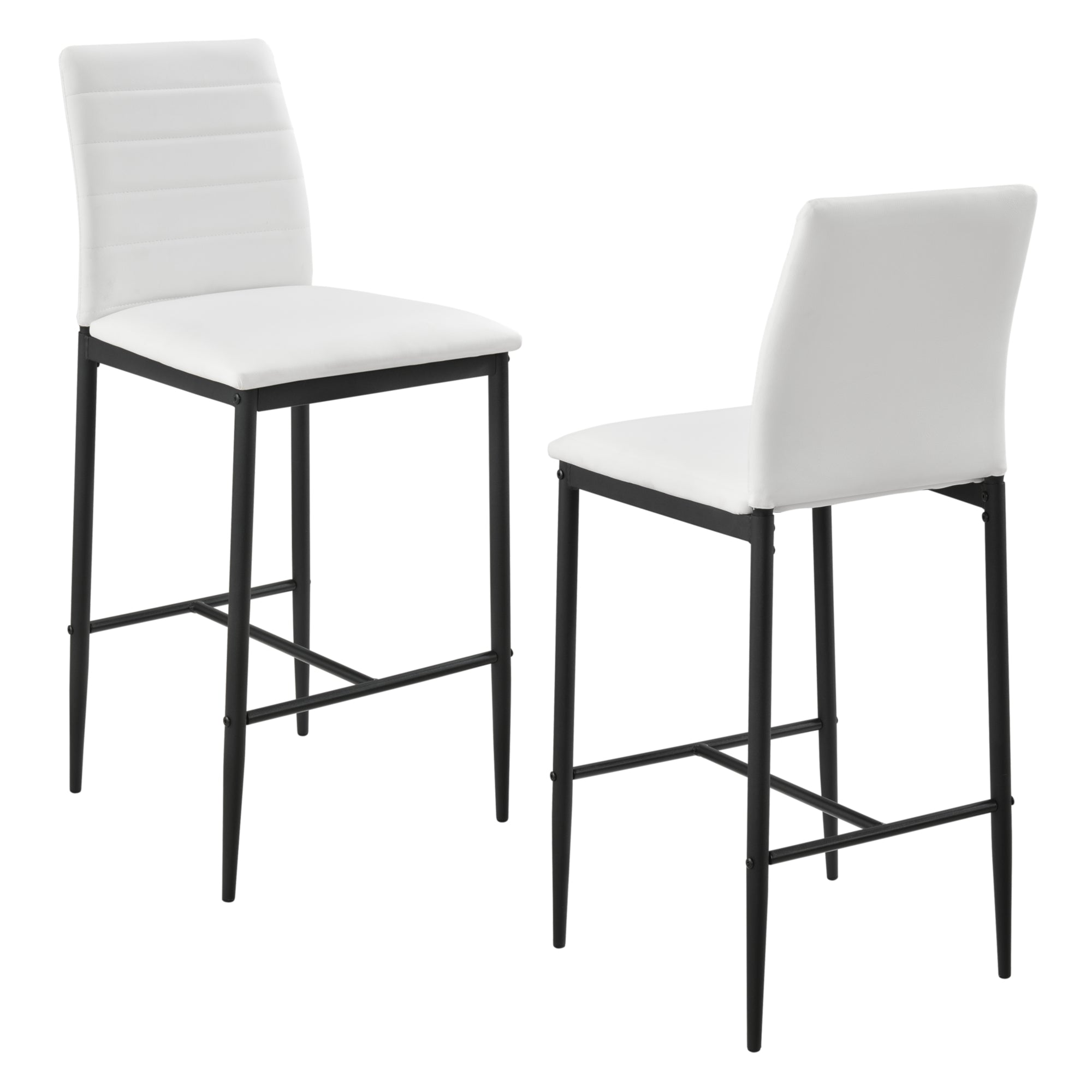 Set Lidköping di 2 Sgabelli da Bar con Schienale - Bianco [en.casa]