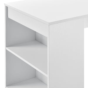 Bancone Tavolo Alto da Bar Kouvola con 3 Scomparti Aperti 110x50x103 cm - Bianco [en.casa]