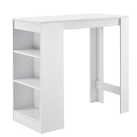 Bancone Tavolo Alto da Bar Kouvola con 3 Scomparti Aperti 110x50x103 cm - Bianco [en.casa]