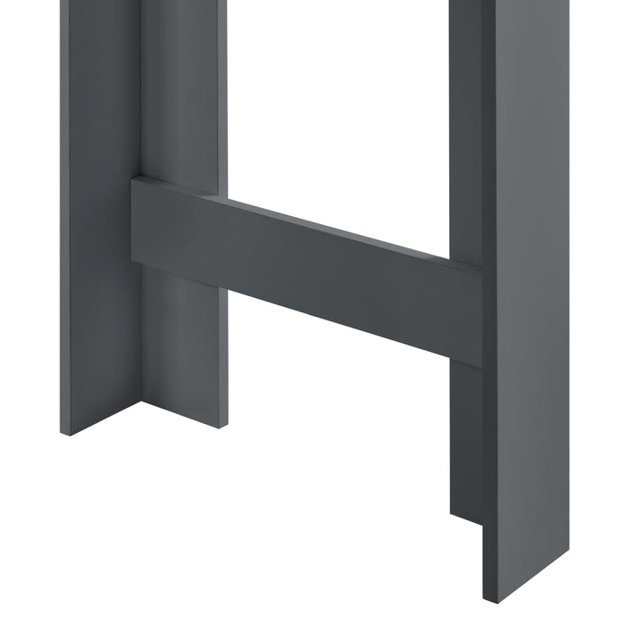 Bancone Tavolo Alto da Bar Kouvola con 3 Scomparti Aperti 110x50x103 cm - Grigio Scuro [en.casa]