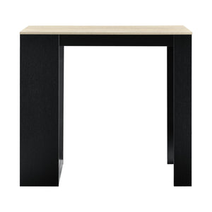Tavolo da bar con contenitore alto da bistrot con 3 ripiani 110 cm nero e rovere 03_0006191