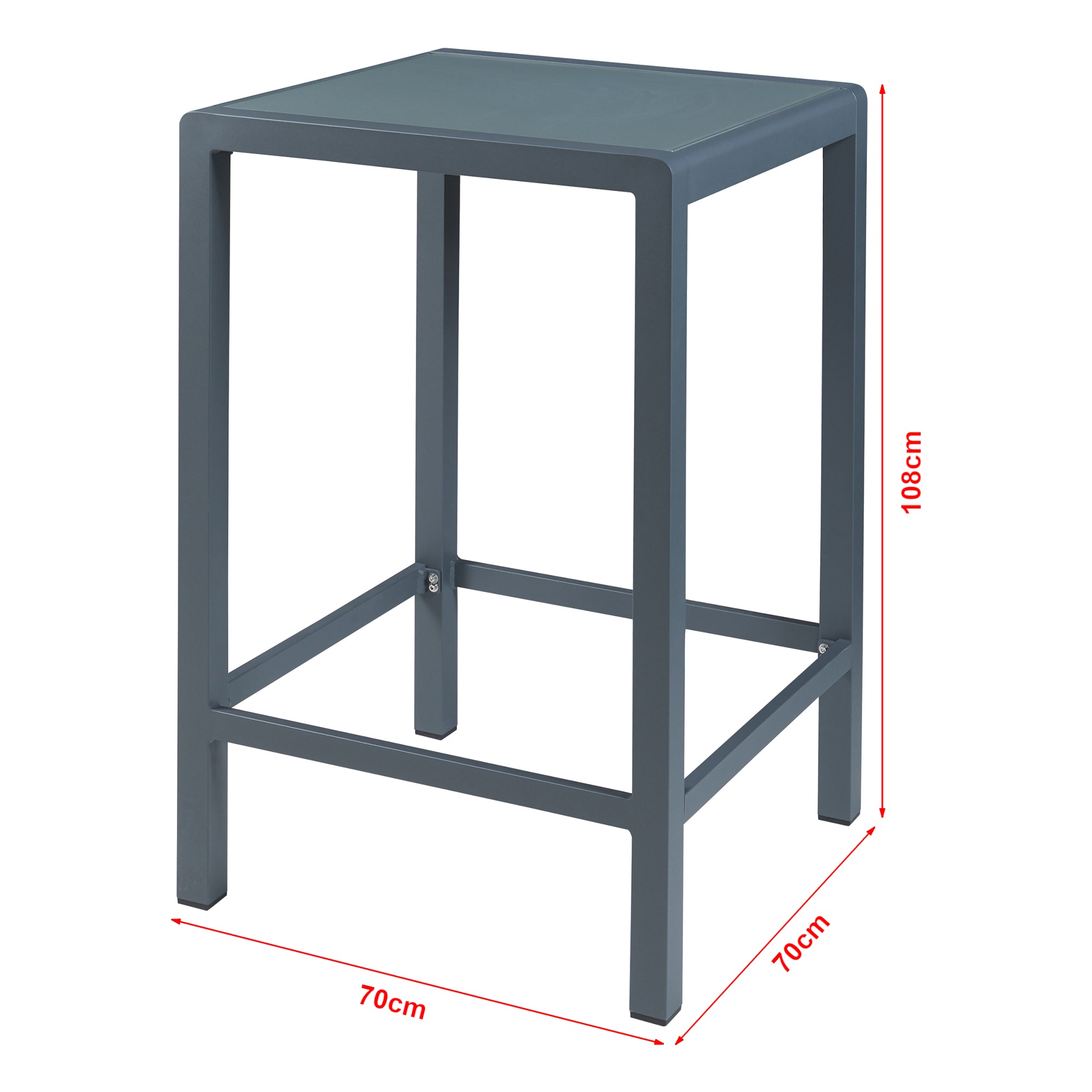 Set Bar da Esterno Avise Tavolo Alto con 2 Sgabelli - Antracite, Grigio casa.pro