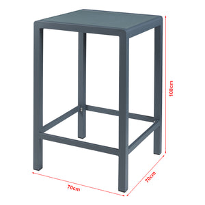 Set Bar da Esterno Avise Tavolo Alto con 2 Sgabelli - Antracite, Grigio casa.pro