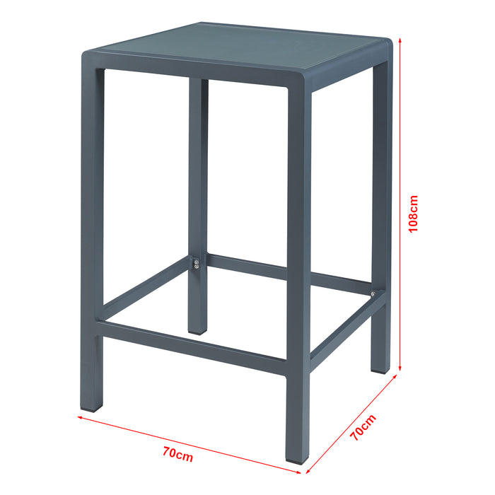 Set Bar da Esterno Avise Tavolo Alto con 2 Sgabelli - Antracite, Grigio casa.pro