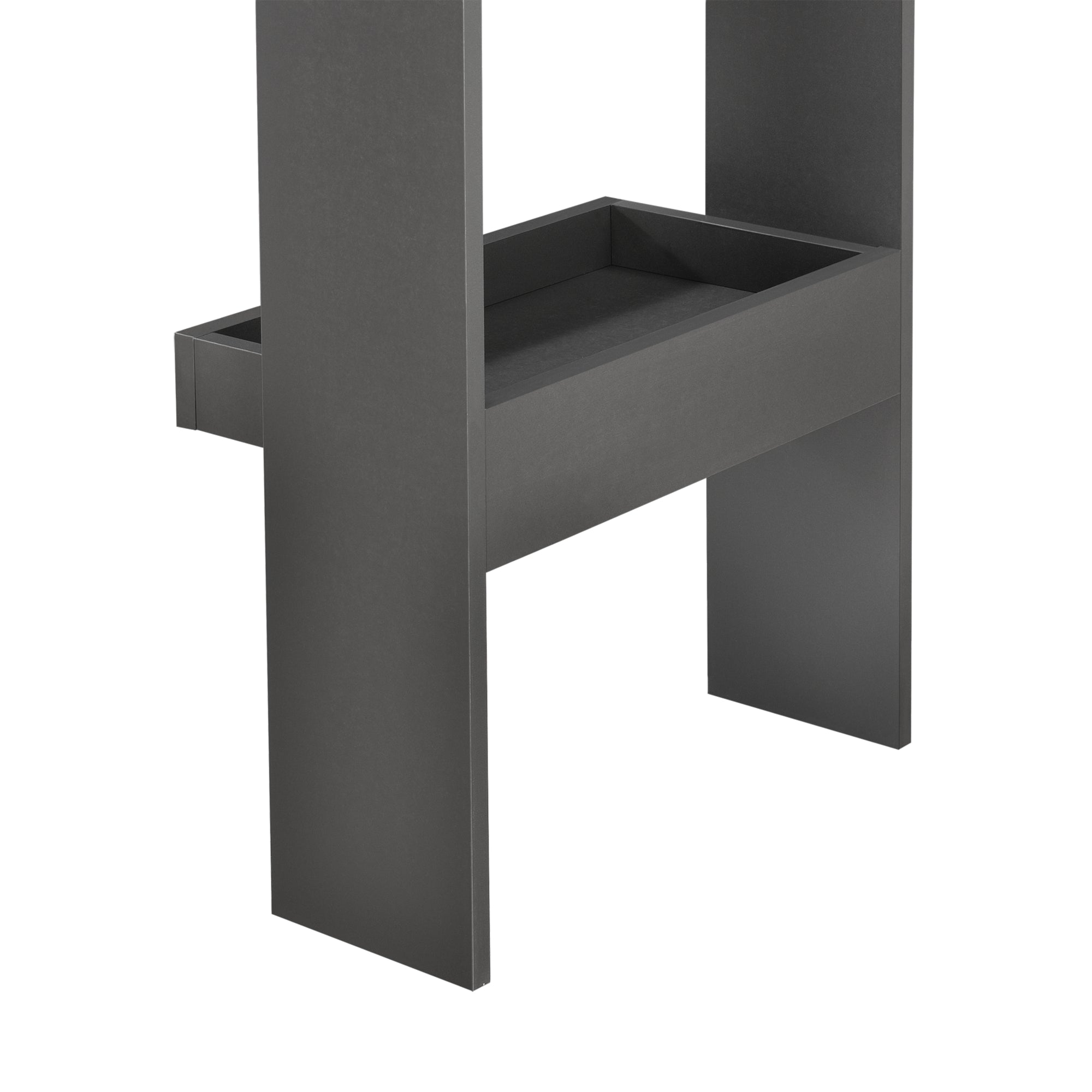 Bancone da Muro Tavolo Alto da Bar 120 x 45 x 106 cm Penisola Cucina con 2 Ripiani - Grigio Scuro