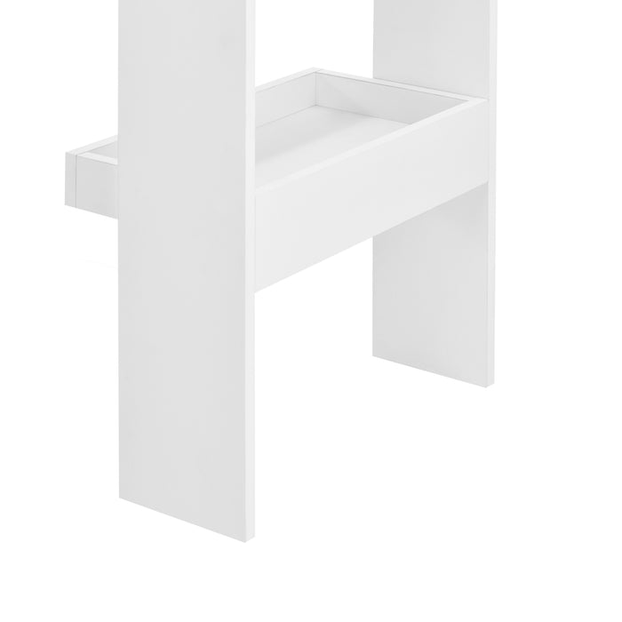 Bancone da Muro Tavolo Alto da Bar 120 x 45 x 106 cm Penisola Cucina con 2 Ripiani - Bianco/Effetto Cemento