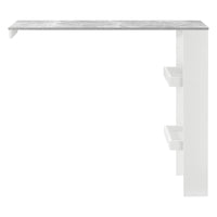 Bancone da Muro Tavolo Alto da Bar 120 x 45 x 106 cm Penisola Cucina con 2 Ripiani - Bianco/Effetto Cemento