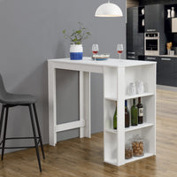 Tavolo Alto da Bar Danderyd Bancone a 3 Ripiani Laterali 120 x 60 x 106 cm - Bianco [en.casa]