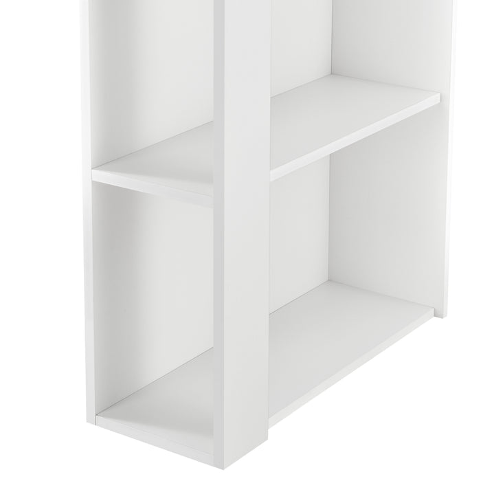 Tavolo Alto da Bar Danderyd Bancone a 3 Ripiani Laterali 120 x 60 x 106 cm - Bianco [en.casa]