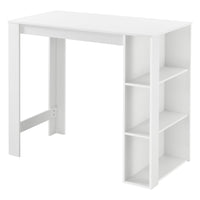 Tavolo Alto da Bar Danderyd Bancone a 3 Ripiani Laterali 120 x 60 x 106 cm - Bianco [en.casa]